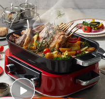 摩飛電器（Morphyrichards）多功能鍋 家用電火鍋電蒸鍋 5升可預(yù)約 分體式大功率不沾料理鍋