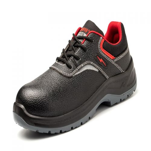 固邦特2102-AS1二層壓花牛皮絕緣鞋 黑色 均碼