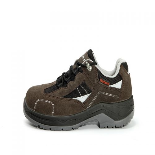 固邦特2001-AS3棕色色反絨皮+三明治網(wǎng)布絕緣鞋