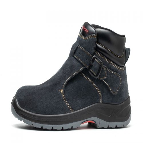 固邦特2108-AS7灰色反絨牛皮+耐磨網(wǎng)布耐高溫安全鞋